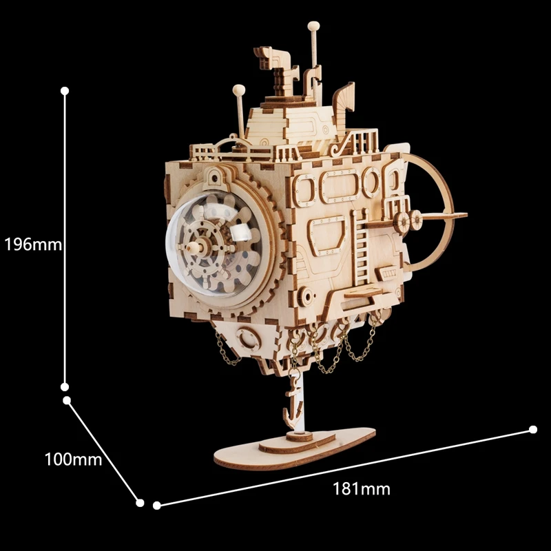 Robotime головоломка Diy 3d креативная забавная игрушка деревянный стимпанк подводная лодка игра деревянная головоломка пакет музыкальная шкатулка детский подарок для взрослых Рождество