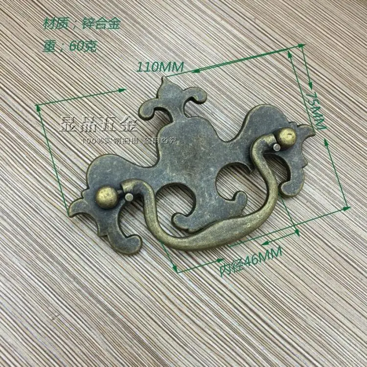 Акции Большой Антикварный ящик с ручками дверная ручка для шкафа мебельная