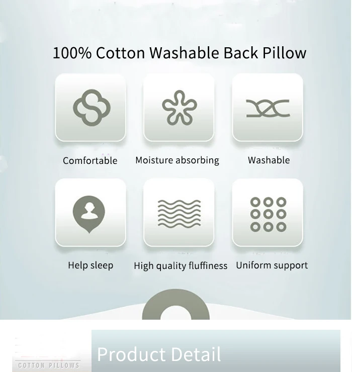 New 50x150cm Printed Cotton Wedge Pillow for Bed Backrest Cushion Washable large Waist Support Cushion Home Decor Bedside Pillow