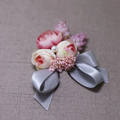 Color4 Wrist Flower 1 шт ручной работы свадебная бутоньерка, жених бутоньерка Невеста Подружка невесты на запястье цветок искусственный цветок корсажи свадебные принадлежности - Цвет: Color4 Wrist Flower