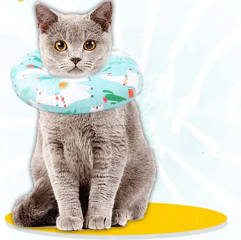 Милые Мультяшные принтованные ошейники для домашних животных елизабетский