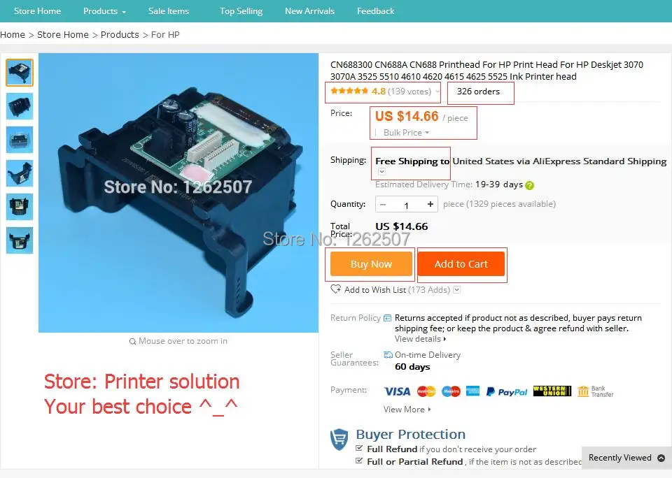 CN688A высокое качество Печатающая головка для hp с чернилами hp Deskjet Ink Advantage 3525 5525 4615 4625 3070A CN688 688A принтеры печатающая головка