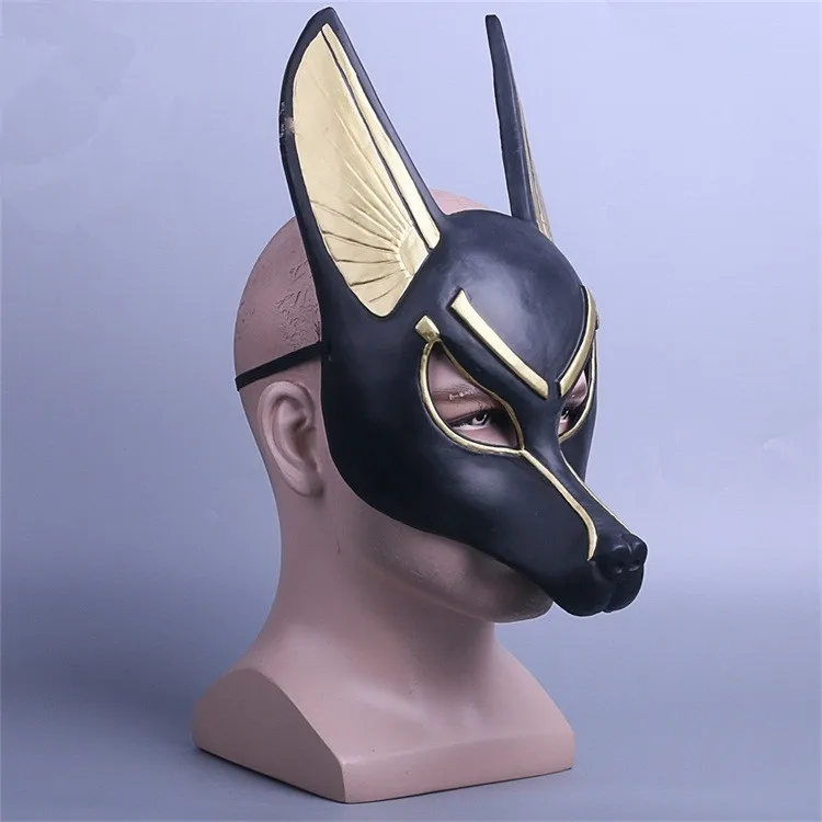 Египетская Anubis косплей маска для лица ПВХ Canis spp голова волка животное бутафория