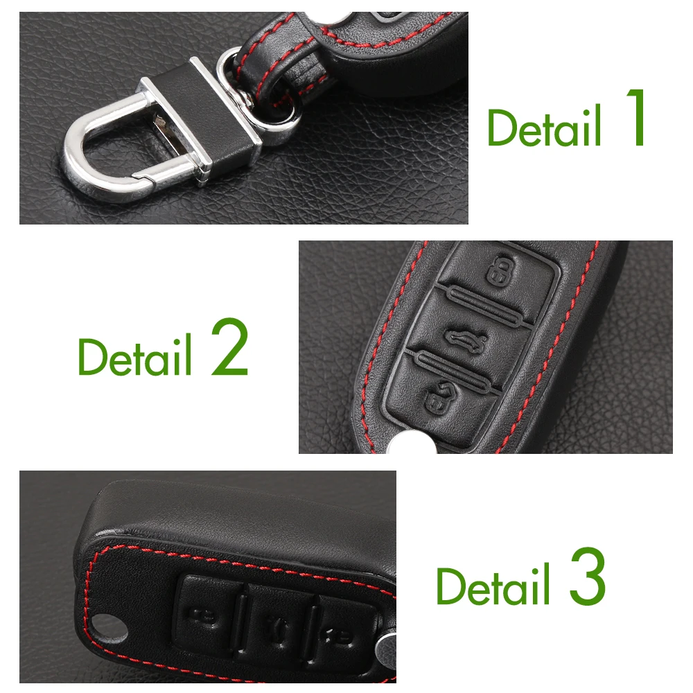 Кожаный чехол для автомобильного ключа с дистанционным управлением Volkswagen Polo Golf 4
