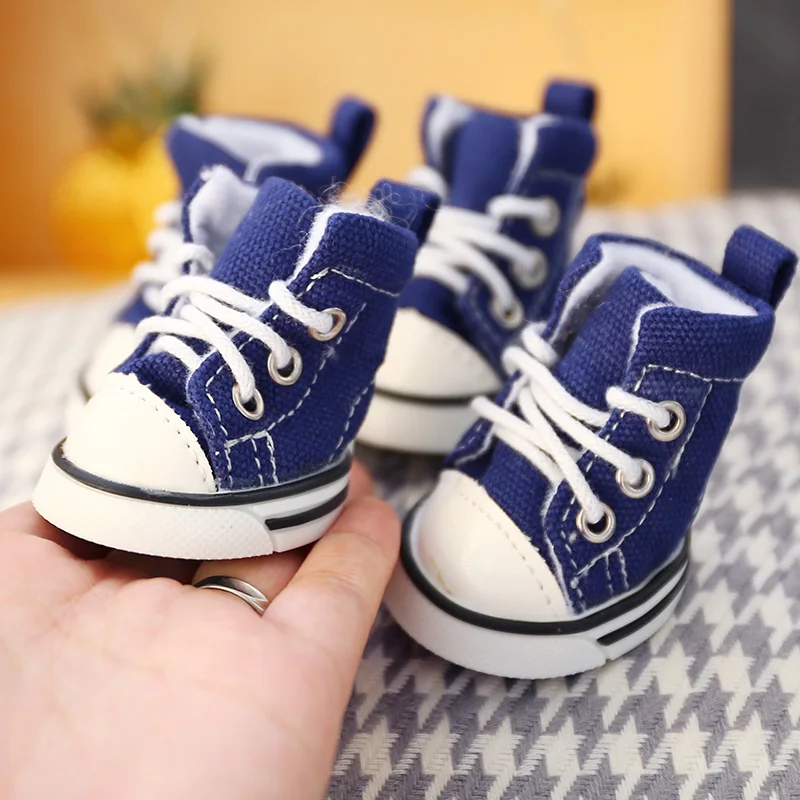 Джинсовые синие ботинки для собак на весну и зиму 4 шт./компл. Нескользящие XS XL