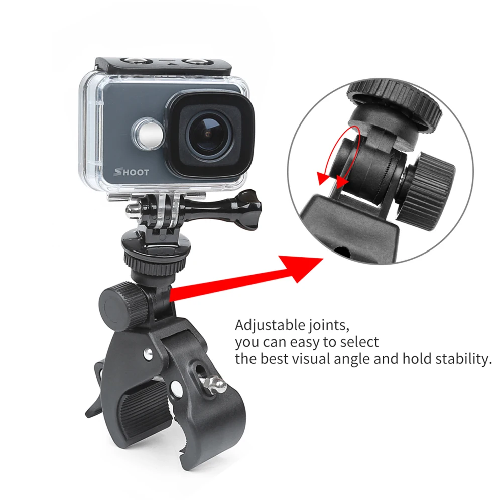 Зажим для крепления на велосипед для GoPro Hero 8 7 5 Black 4 Xiaomi Yi 4K Dji Osmo Sjcam Eken H9 Go Pro Hero 8 7 аксессуары