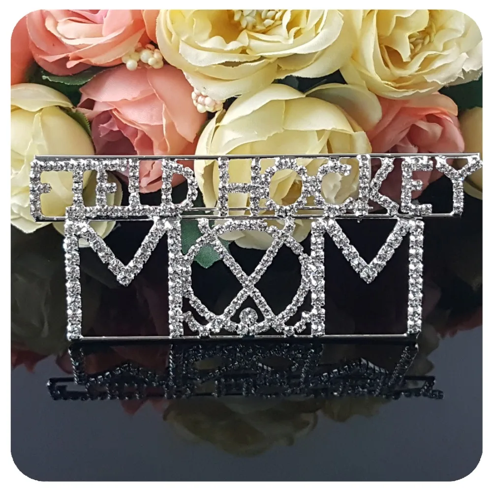 Уникальный Дизайн Стразы серебряного цвета Шпилька для лацкана с надписью MOM |