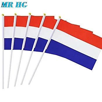 Ручные волнистые национальные флаги с столбом флаг праздника 14*21 см Греция