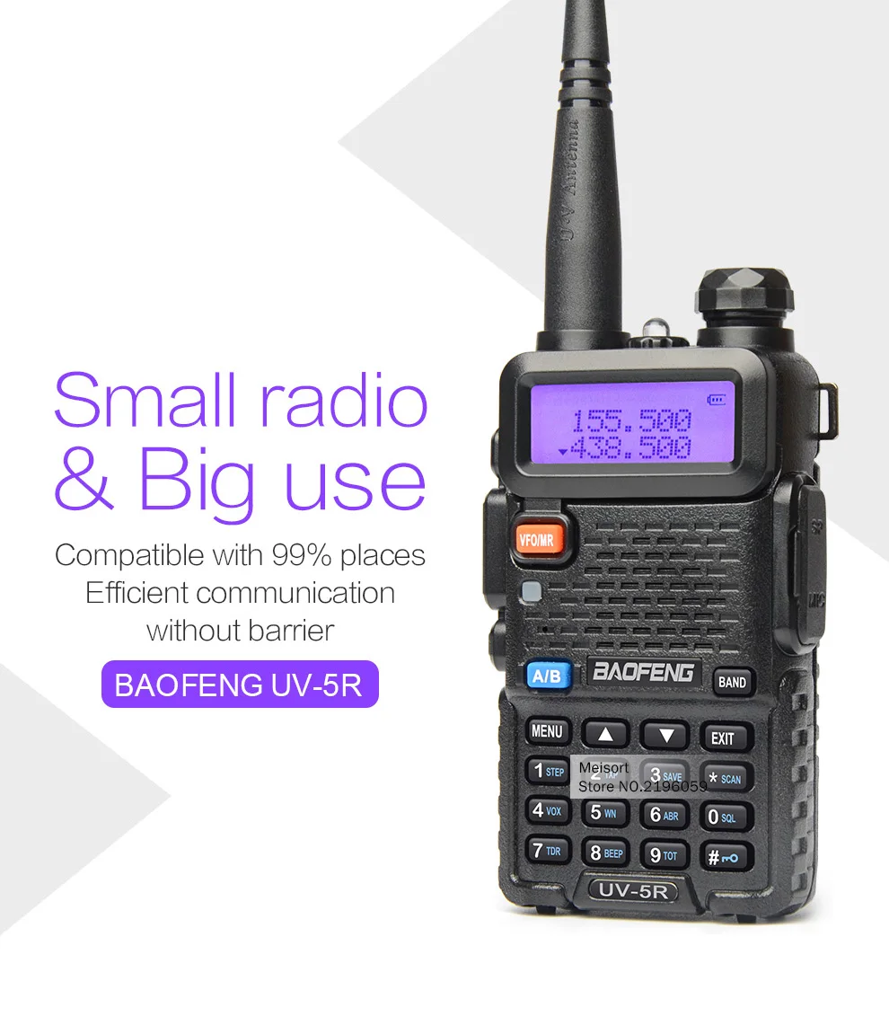 2 шт) Baofeng uv5r рация UV-5R Двухдиапазонная портативная 5 Вт двухсторонняя рация Pofung UV 5R портативная рация