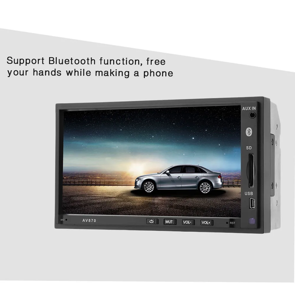 AV870B 2 Din автомобильное радио Bluetooth RDS 7 дюймов HD 1080P TFT сенсорный экран автомобильный