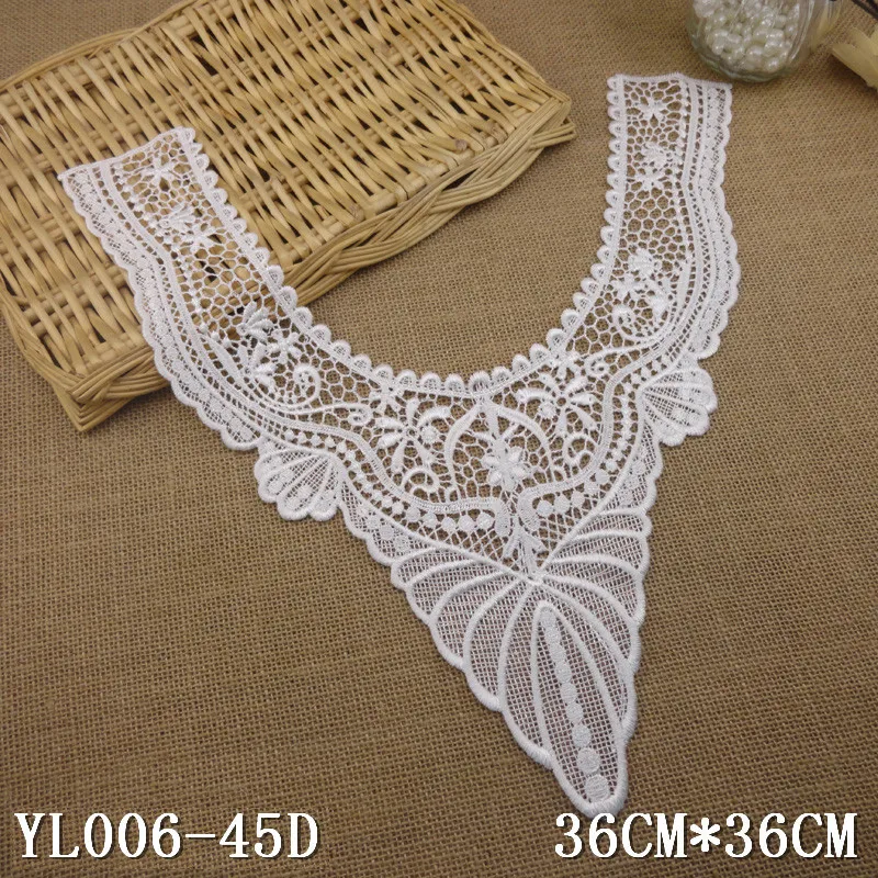 Новый U-образный кружевной воротник маленькие волнистые молочно-белые вышитые