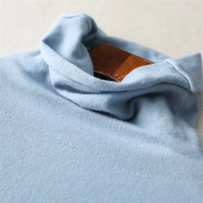 sky blue Осенне-зимний свитер, женский свитер, кашемировый свитер, водолазка, пуловер, вязанная зимняя одежда, женский свитер размера плюс, топы - Цвет: sky blue