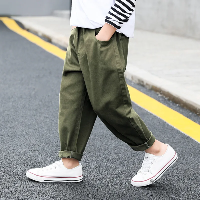 2019 свободные брюки для девочек подростков мальчиков однотонная жилетка Цвет