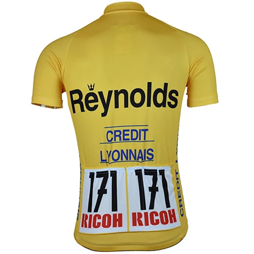 style photos Новая профессиональная команда Reynolds велосипедная футболка мужская с коротким рукавом велосипедная одежда желтый синий белый топ классическая одежда для велоспорта MTB - Цвет: style photos