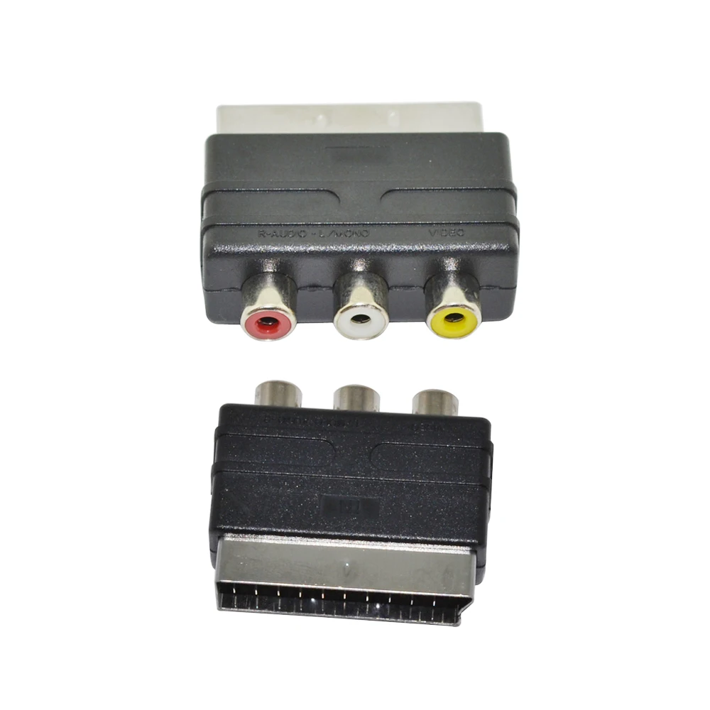 

20 шт. штекер Scart на 3RCA Female AV адаптер Вход для PS4 Для WII DVD VCR