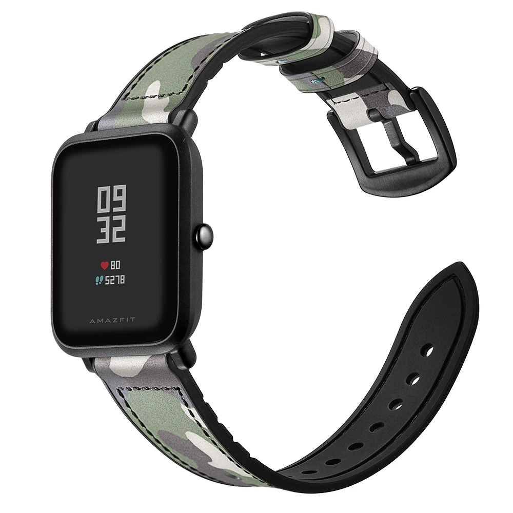 20 мм кожаный ремешок для Xiaomi Huami Amazfit BIP BIT Смарт-часы браслет для Xiaomi Amazfit ремешок из натуральной кожи ремень