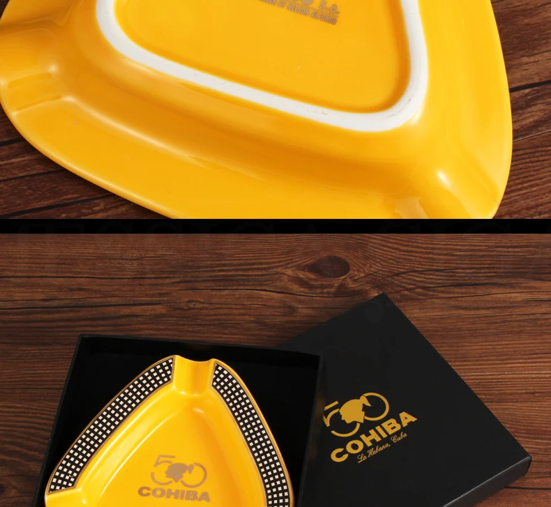 COHIBA сигарные гаджеты домашняя сигарная пепельница Портативный Керамический 3 сигары Пепельница табака пепельницы для сигарет держатель