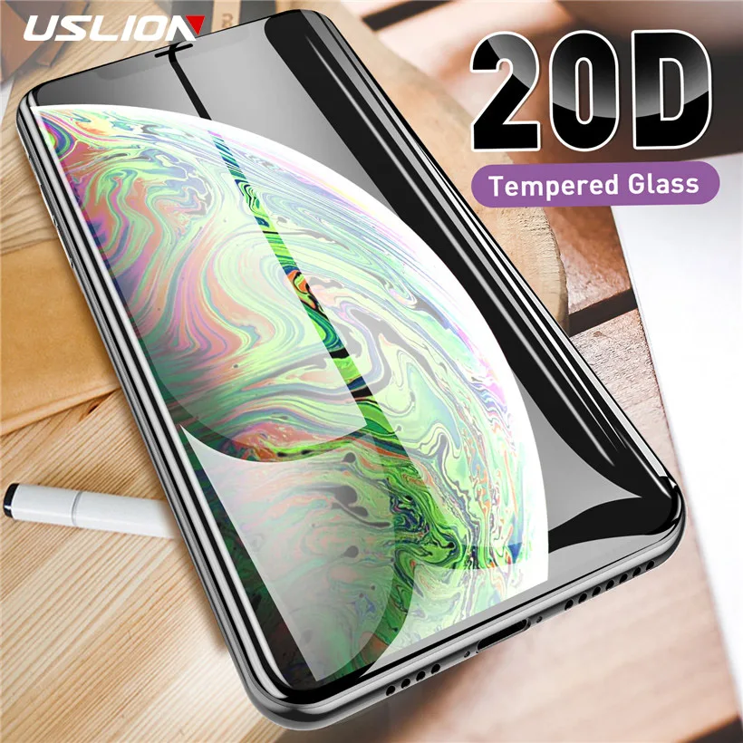 USLION 20D Защитная пленка для экрана из закаленного стекла iPhone 11 Pro X XS Max XR 6 6S 8 7 Plus