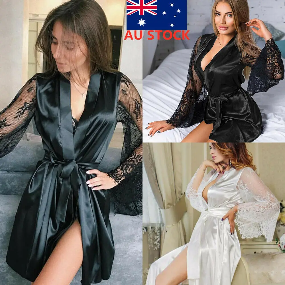 Women's Perspective Pajamas Sexy V-Neck Lace Mesh Nightdress Sleepwear | Женская одежда