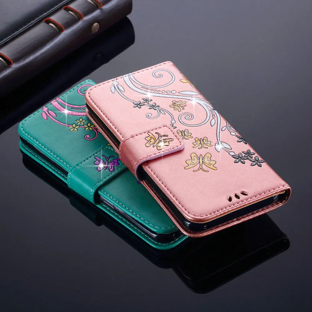 Чехол бумажник с рисунком бабочки для Apple iPhone X Xs 5 5S SE милый чехол подставкой 6 6S 8 7