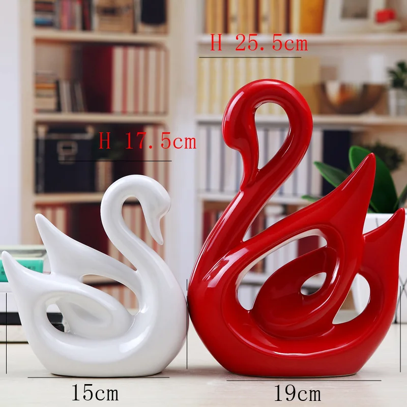 Swan- 2 шт./пара керамическая статуэтка слона для влюбленных в животных пара