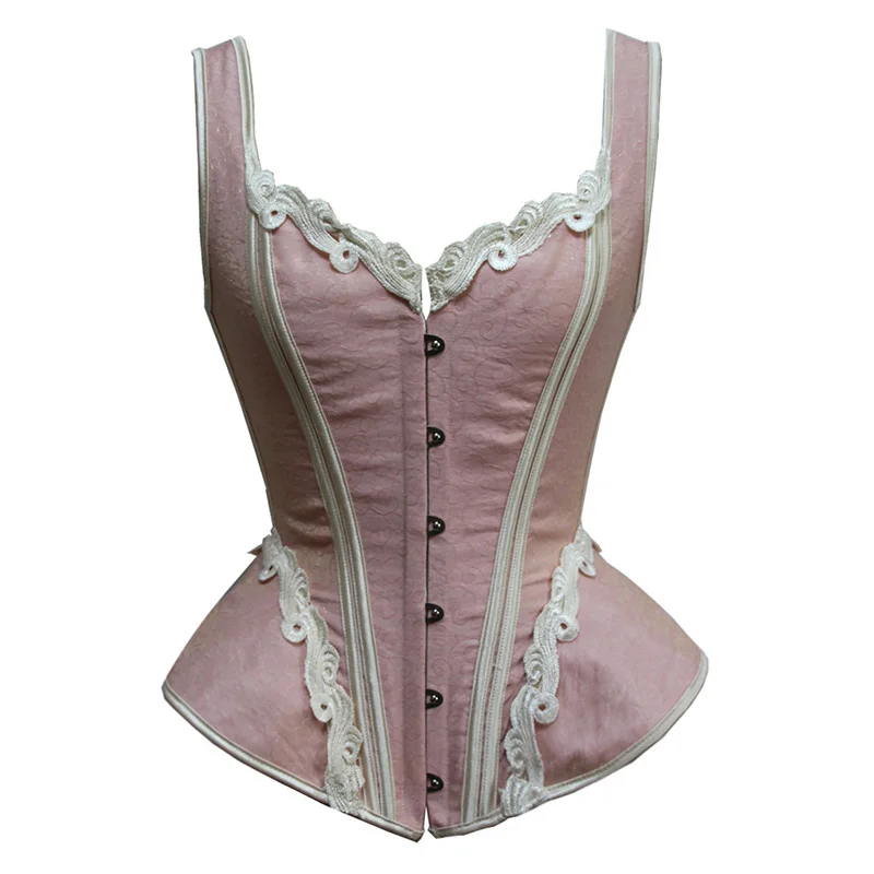 Розовый жаккардовый корсет Sladuo корсеты и бюстье утягивающий Готический стимпанк