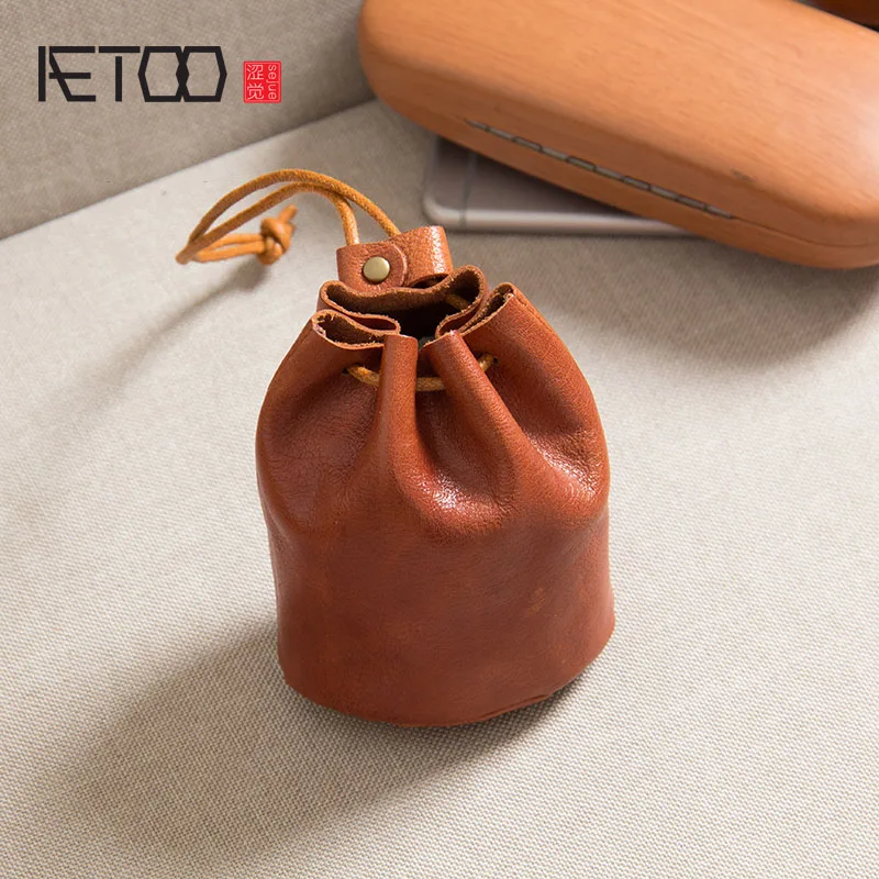 AETOO ручной работы мини нулевой кошелек кожаный масло воск чистая кожа