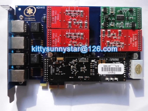 AEX410 PCIe Интерфейс (3fxo и 1fxs) Портов Аналоговых Звездочка Карта + VPMADT032 ЕС Для АТС