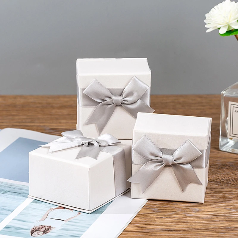 

High Quality Rings Storage Box Classic Bowknot Small Gift Packing Display For Rings Earrings Jewery Organizer Box