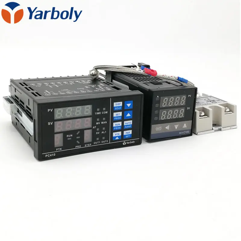 Цифровой Регулируемый PID контроллер температуры панель термостат PC410+ REX-C100+ Max.40A SSR реле+ K термопары зонд+ лента