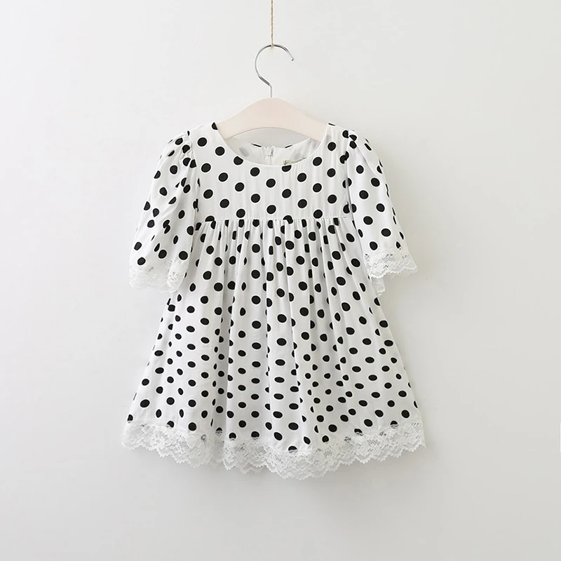 Bear Leader Girls Dress 2019 Lovely Style Short Sleeve Dot Printing Design for Kids Round Collar Children Clothing For3-8Y | Детская