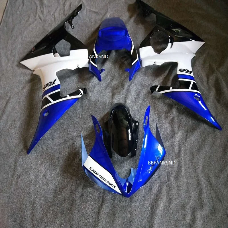 100% АВС пластик пользовательские Обтекатели детали для YAMAHA YZF R6 2003 2004 2005 синий