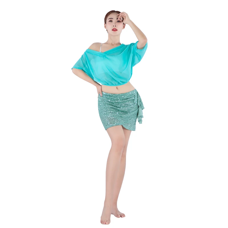 Новые женские шифоновые юбки Мятно-зеленый чистый Танец живота Высочайшая