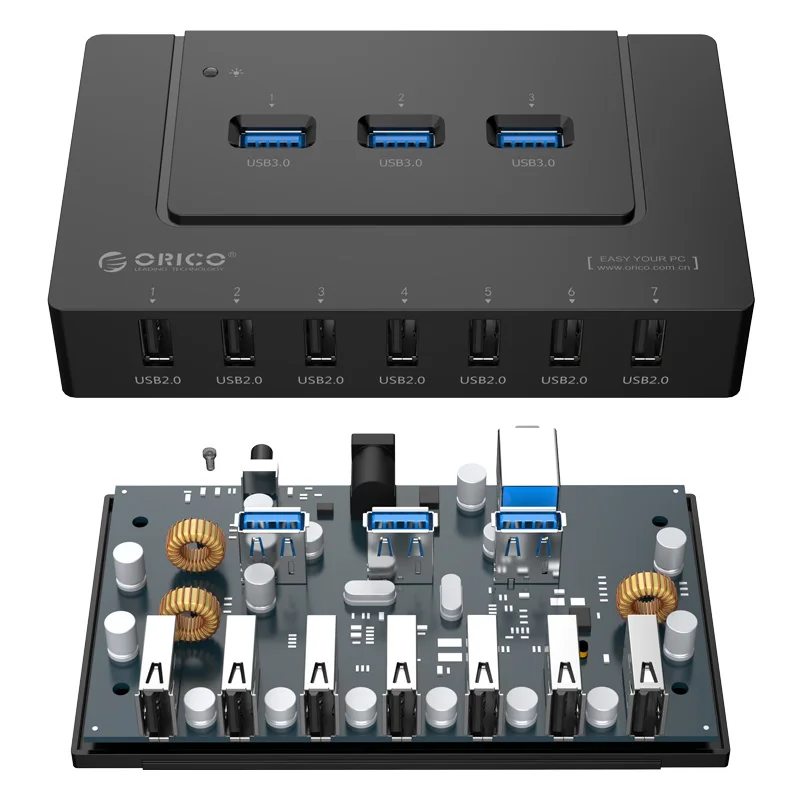 ORICO ABS H9910-U3 5 Гбит/с высокоскоростной USB 2 0 3 разветвитель адаптер 10 портов usb-хаб с