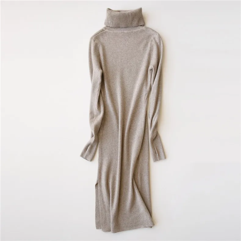 Женский свитер с высоким воротом длинный вязаный | Женская одежда