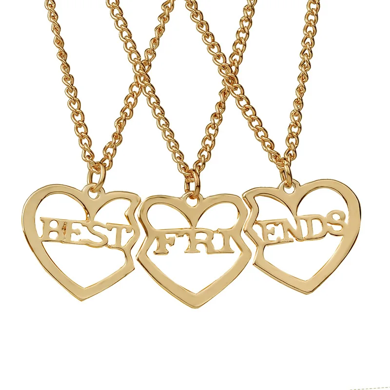 Ожерелье с подвеской в виде сердца для девочек 3 шт./компл.|gifts for girls|bff pendantfashion necklace