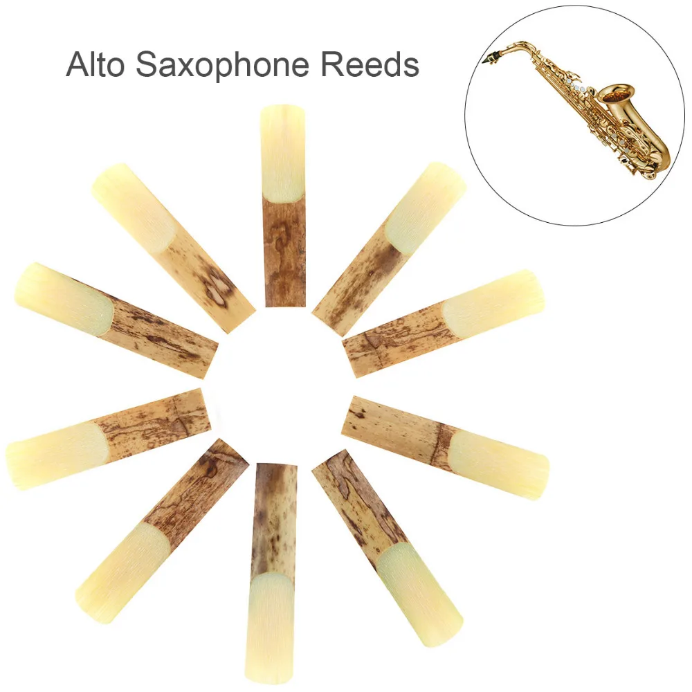 Страус 10 шт альт bE 2 1/2 Саксофон Reeds Bamboo Strength 5 для аксессуаров саксофона|Детали и