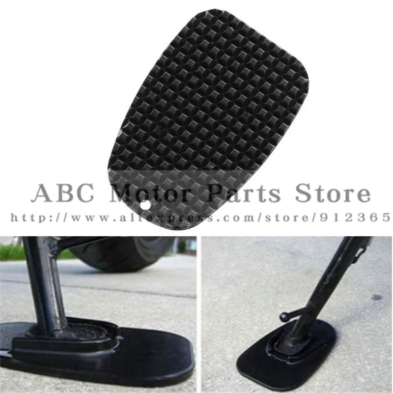 Черный мотоцикл пластик Kickstand Сторона Kick Stand Pad пластина база Универсальный для Yamaha Honda Мотоцикл парковка