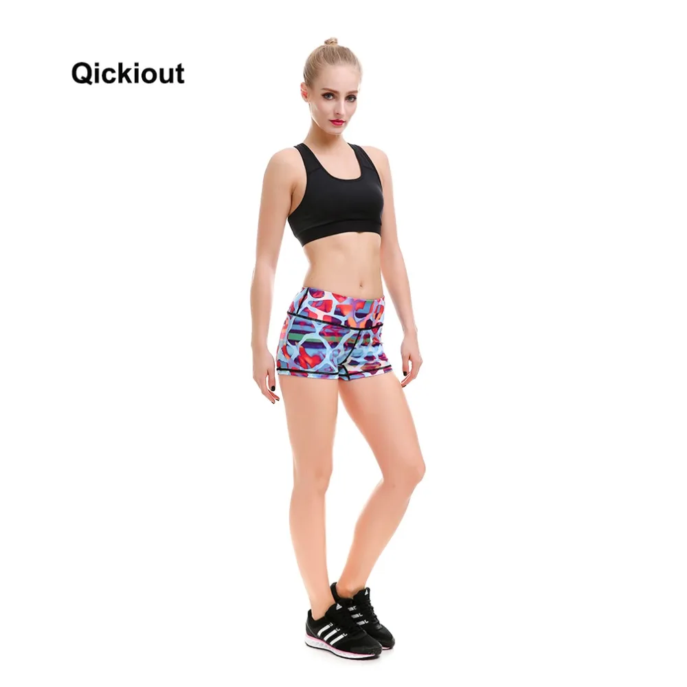 Шорты Qickitout женские Нерегулярные Цвет цифровая печать повседневные шорты с