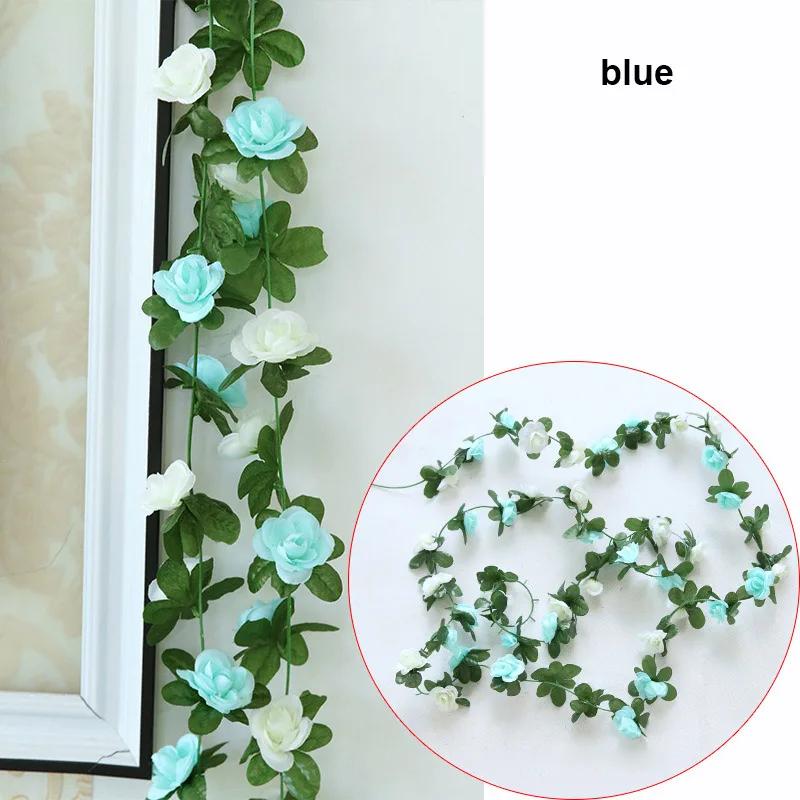 Высокое качество искусственный шелк цветок розы висячая гирлянда Сад Свадьба