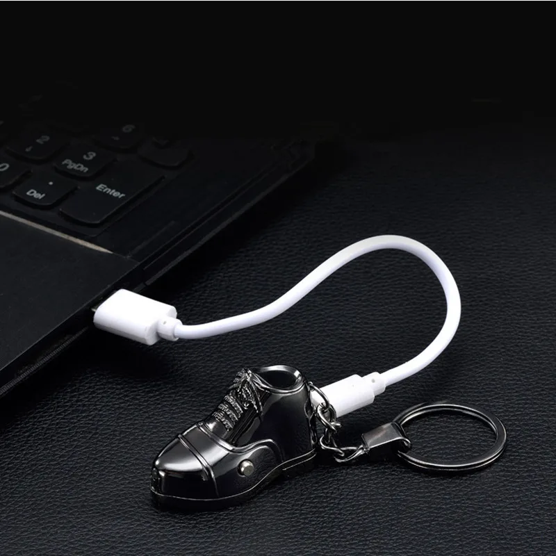 1Pcs Exquisite gifts Usb Cigarette Lighter Car Keychain Key Chain Electric Porte Clef Briquet Electronique | Украшения и