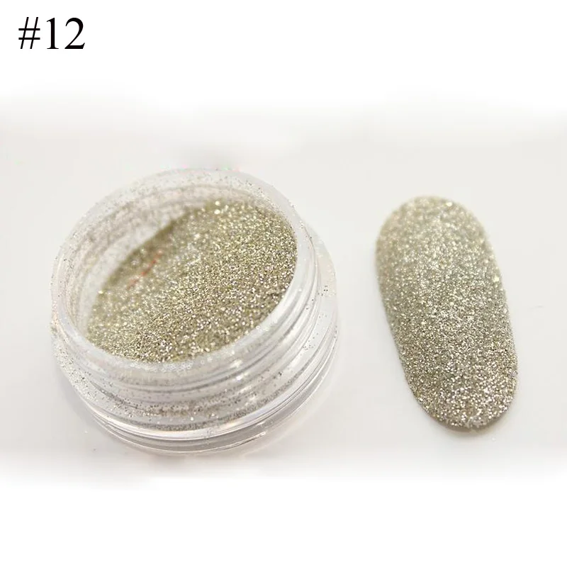 2pcs Color 12 Bittb 2 шт., градиентный блеск для ногтей, порошок, лазерная голографическая блестящая сахарная Хромовая пудра для ногтей, набор для украшения ногтей «сделай сам» - Цвет: 2pcs Color 12