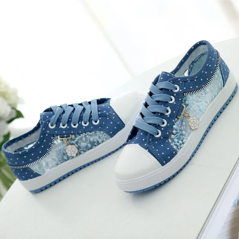 Кеды женские низкие Повседневные Дышащие сетчатые кроссовки с перфорацией