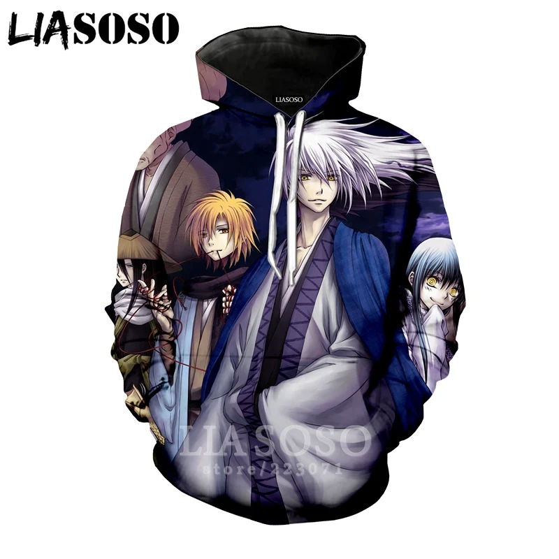 LIASOSO Зимний новый мужской женский модный свитшот с 3D принтом аниме Nurarihyon no Mago