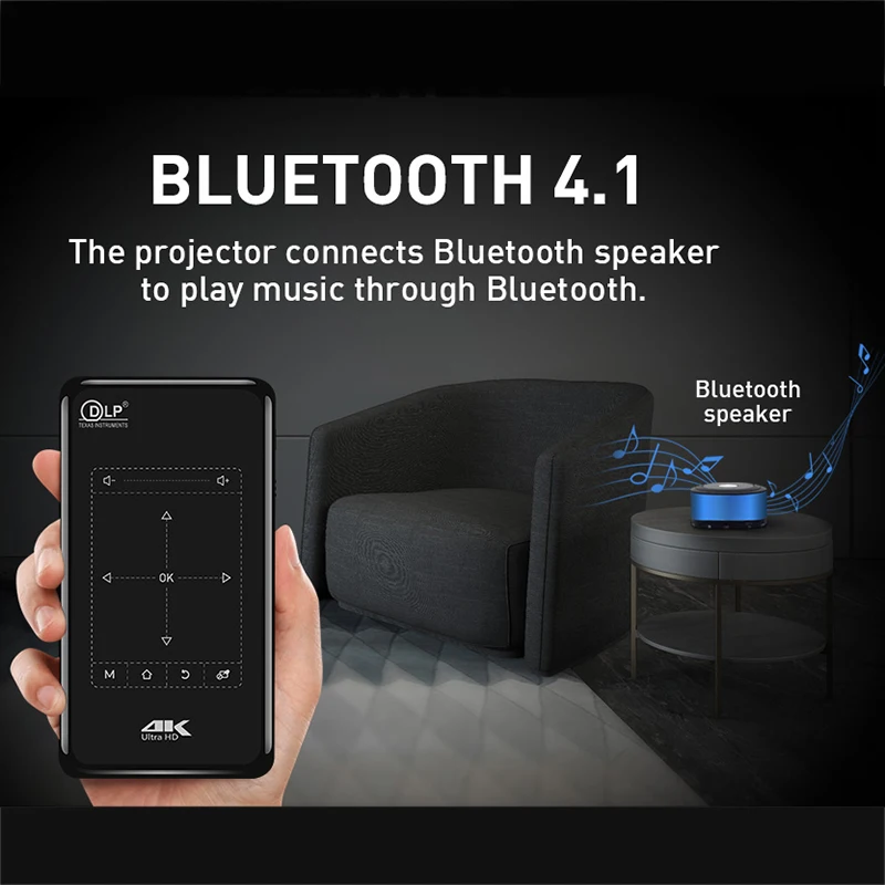 Android Беспроводной Bluetooth 2,4G/5G Wifi 4K Hdmi-In мини Dlp проектор поддержка Miracast Airplay мобильный проектор