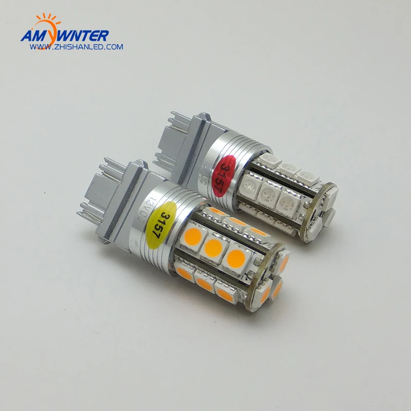 Высокая мощность P27/7 W 3157 led двойной свет функция LED Янтарный Желтый Белый