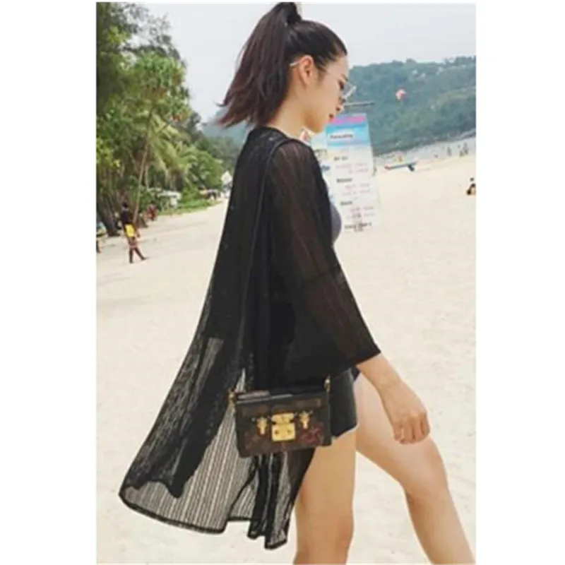 Летняя одежда для защиты от солнца новая мода отдыха женщин перспектива шифон