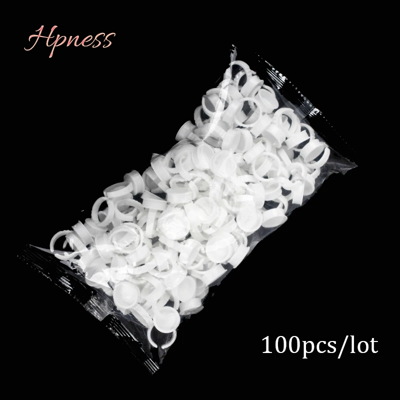 100 шт белые татуировки клеящиеся пигментные держатели кольцо одноразовые