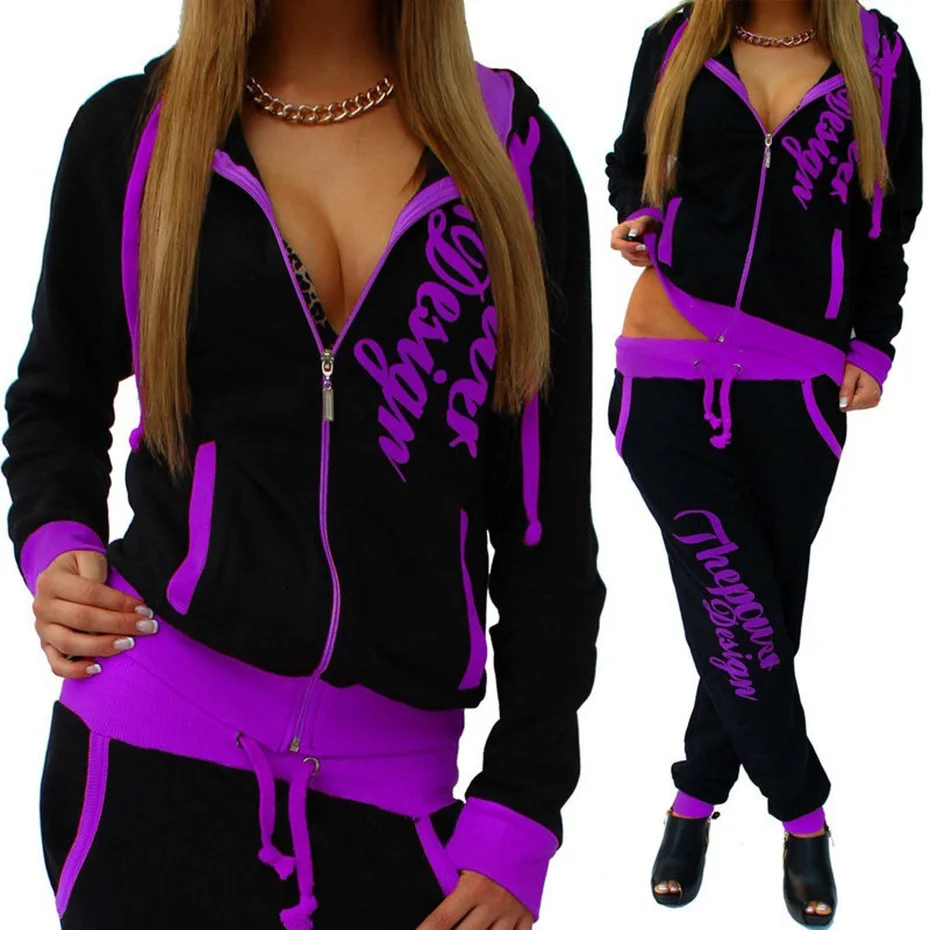 ZOGAA Женский комплект 2 шт. спортивный костюм Спортивная повседневная одежда белый