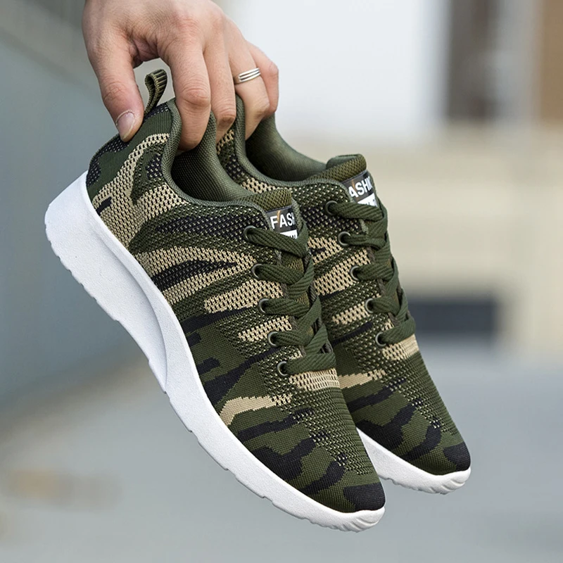Кроссовки мужские сетчатые камуфляжные дышащие легкие Вулканизированная